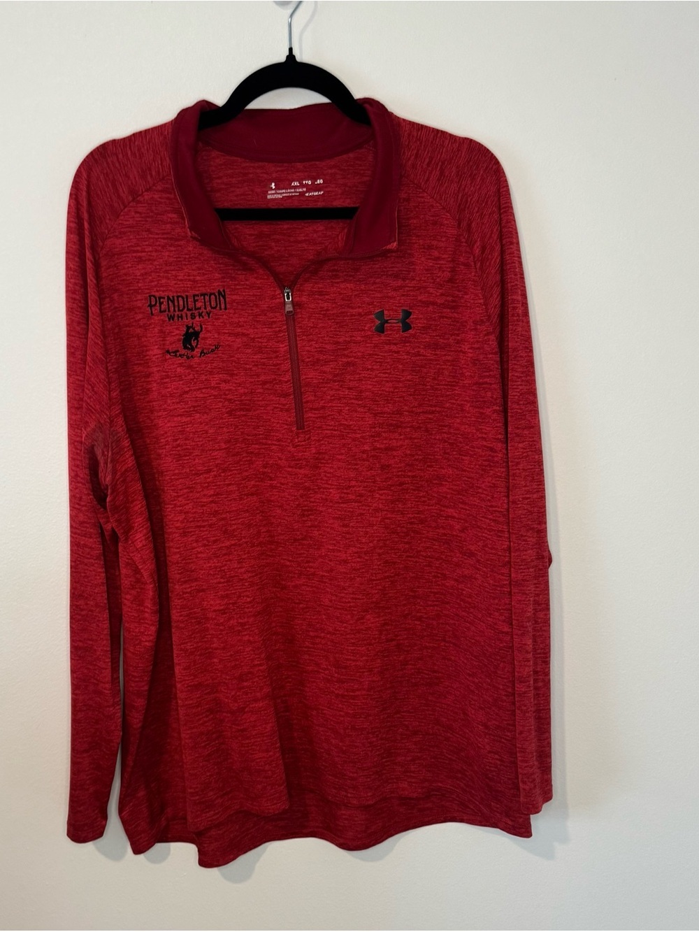 Under Armour Pendleton Whisky Red 1/4 Zip Pullover Men’s XXL HeatGear